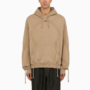 Bluemarble Men's Beige Cotton Hoodie
